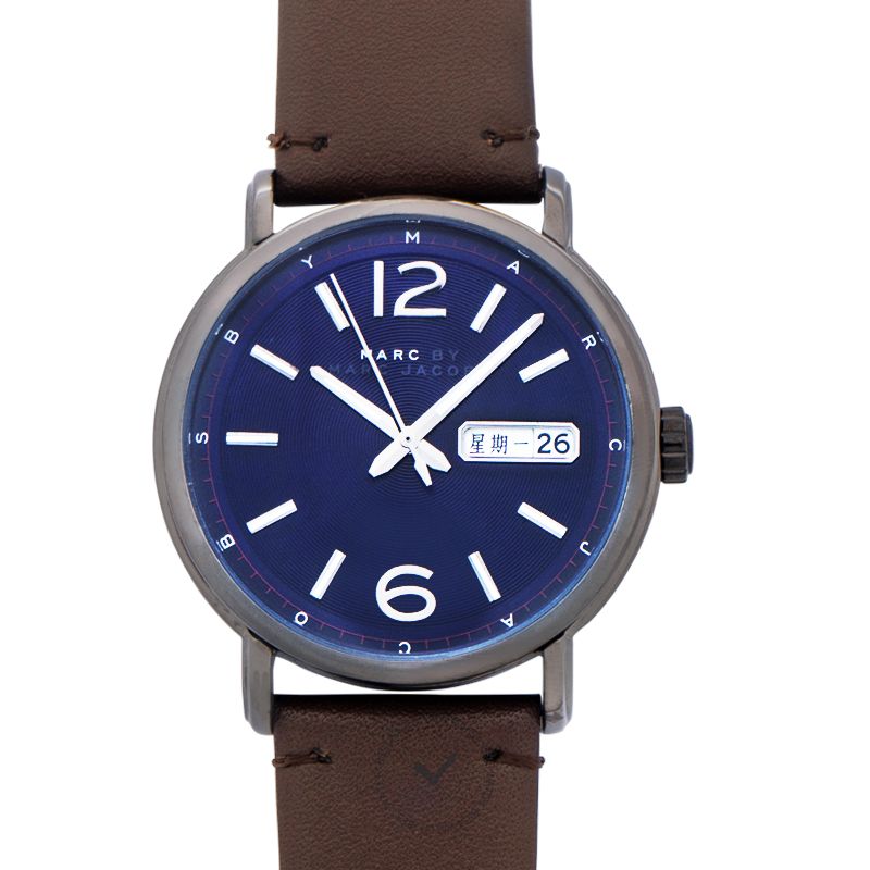 Marc By Marc Jacobs Marc By Marc Fergus Blue Dial Brown Leather Men's Watch 40mm