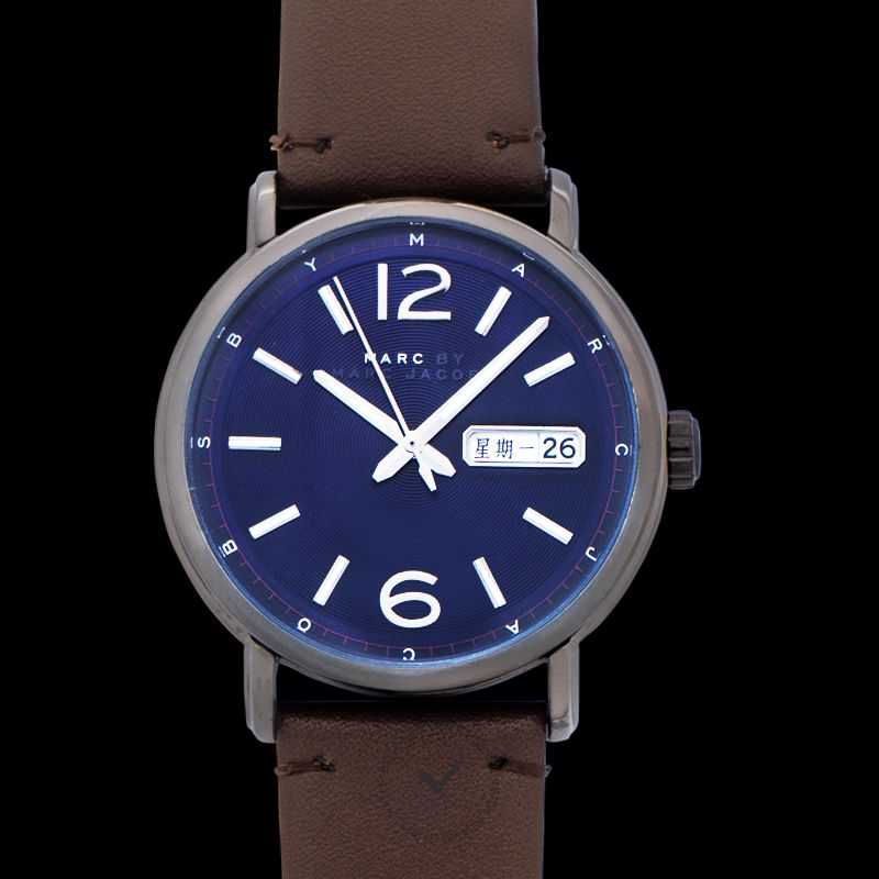 Marc By Marc Jacobs Marc By Marc Fergus Blue Dial Brown Leather Men's Watch 40mm