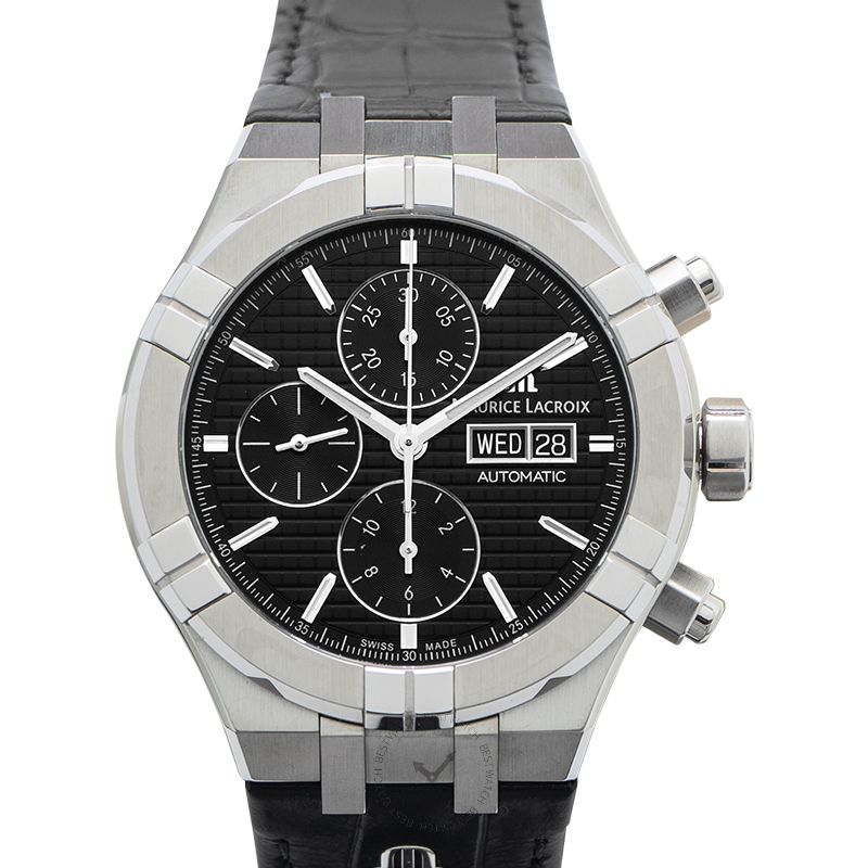 Maurice Lacroix Aikon Aikon Automatic Chronograph Black Sun Brushed Squares Dial Men's Watch