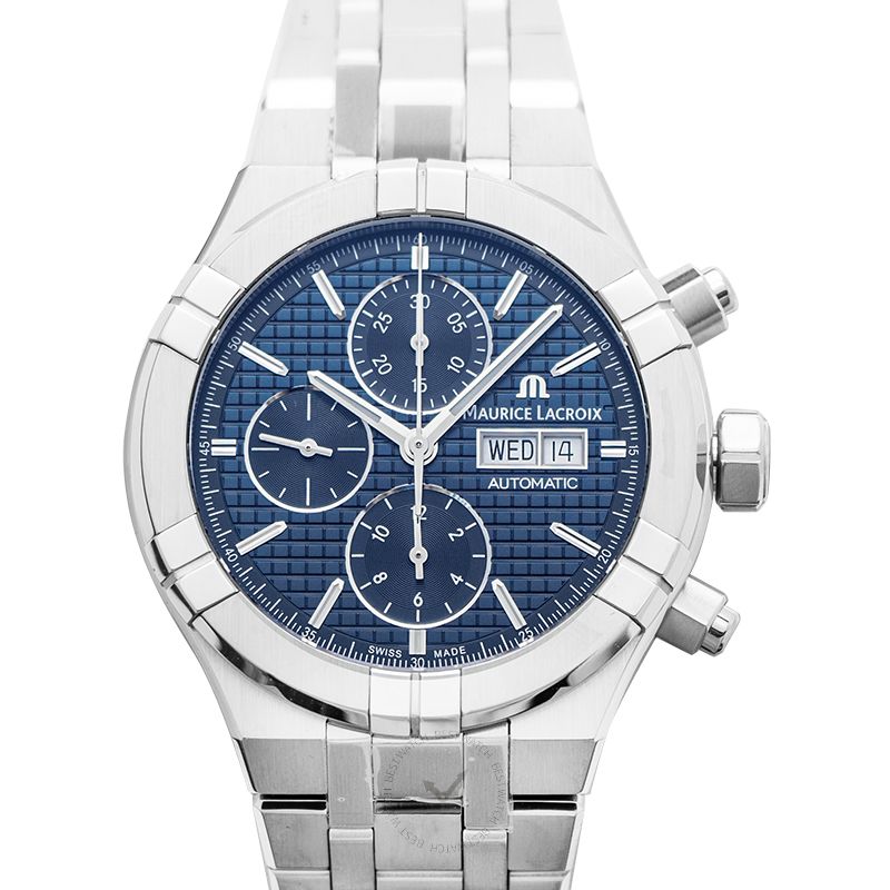 Maurice Lacroix Aikon Automatic Chronograph Blue Sun Brushed Squares Men's Watch