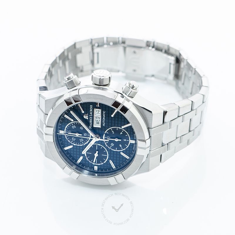 Maurice Lacroix Aikon Automatic Chronograph Blue Sun Brushed Squares Men's Watch