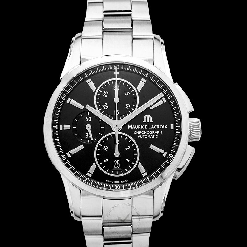 Maurice Lacroix Pontos Chronograph Automatic Black Sun Brushed Dial Men's Watch