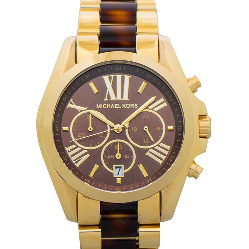 Michael Kors Bradshaw Chronograph Tortoiseshell Quartz Brown Dial Ladies Watch