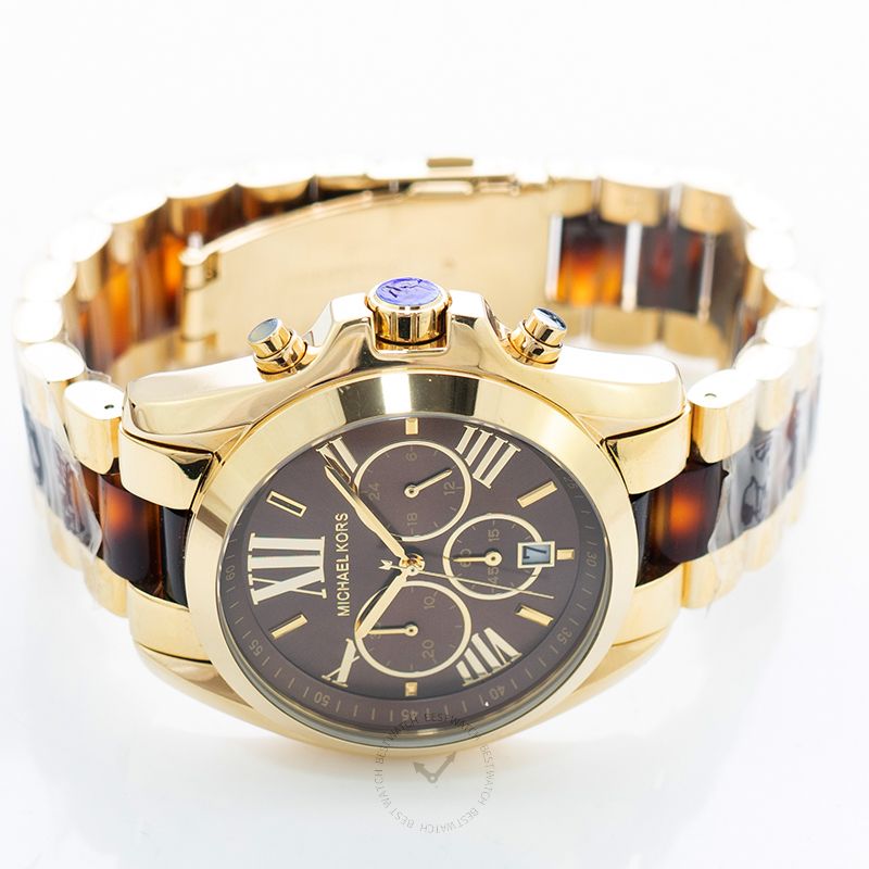 Michael Kors Bradshaw Chronograph Tortoiseshell Quartz Brown Dial Ladies Watch