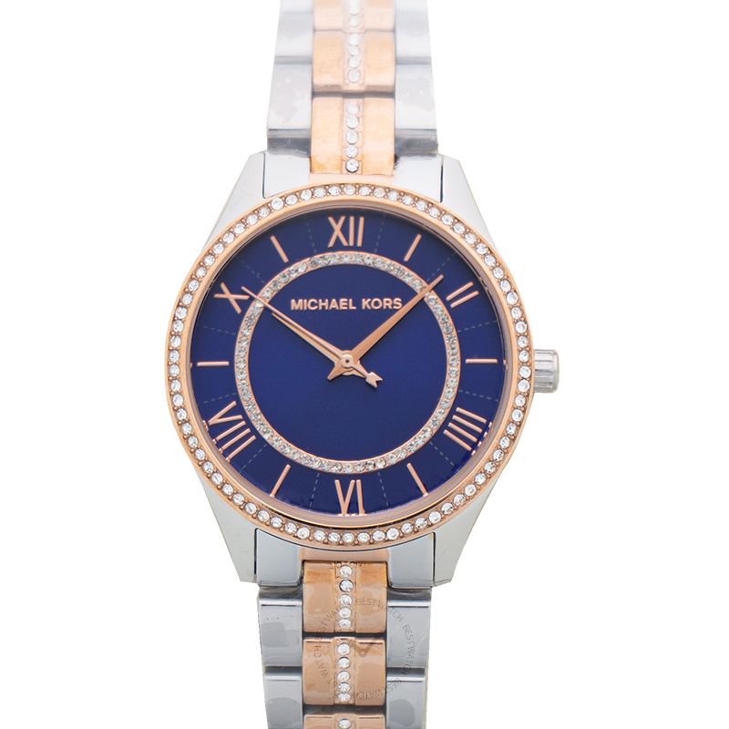 Michael Kors Michael Kors Lauyrn Quartz Crystal Blue Dial Ladies Watch 38mm