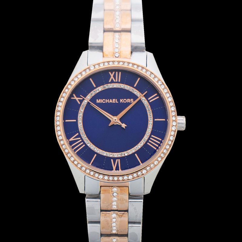 Michael Kors Michael Kors Lauyrn Quartz Crystal Blue Dial Ladies Watch 38mm