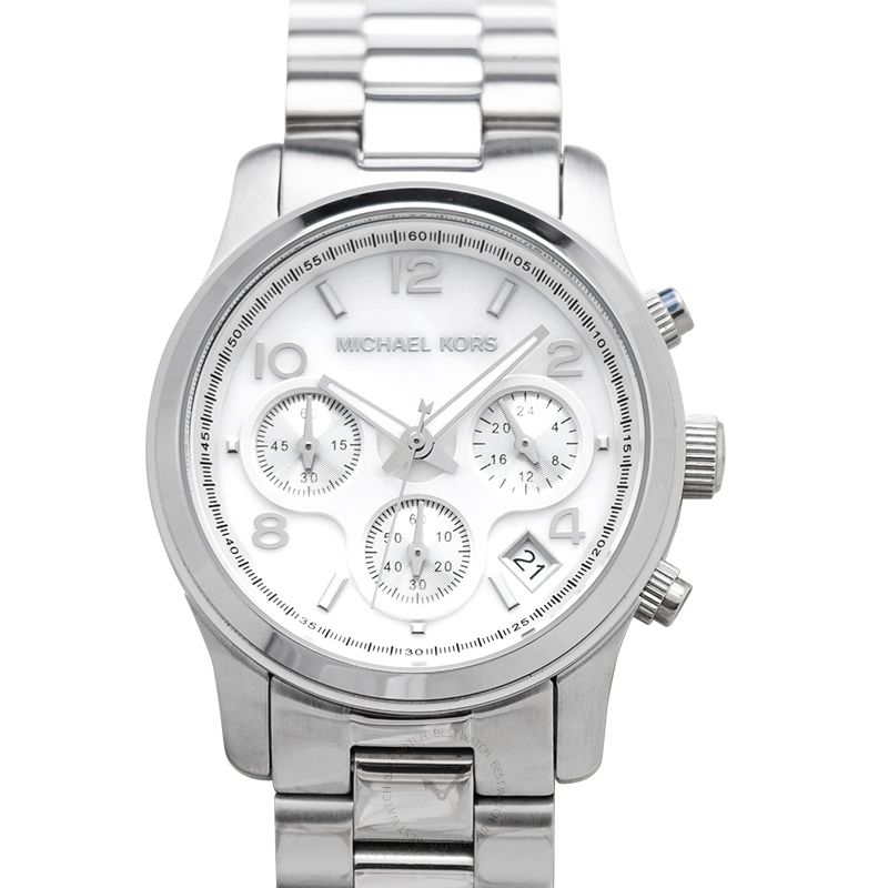 Michael Kors Chronograph Quartz White Mother of Pearl Dial Men's Watch 38 mm