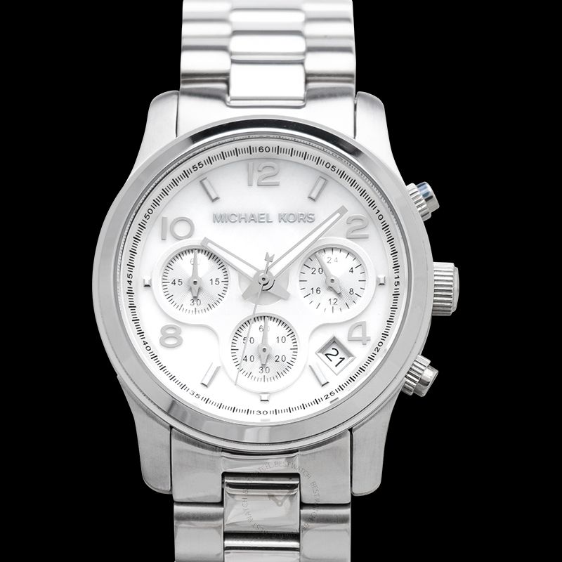 Michael Kors Chronograph Quartz White Mother of Pearl Dial Men's Watch 38 mm