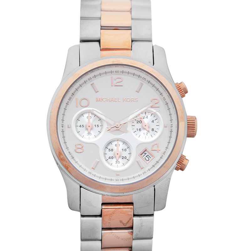 Michael Kors Chronograph Bracelet Silver-Tone Dial Ladies Watch 38 mm