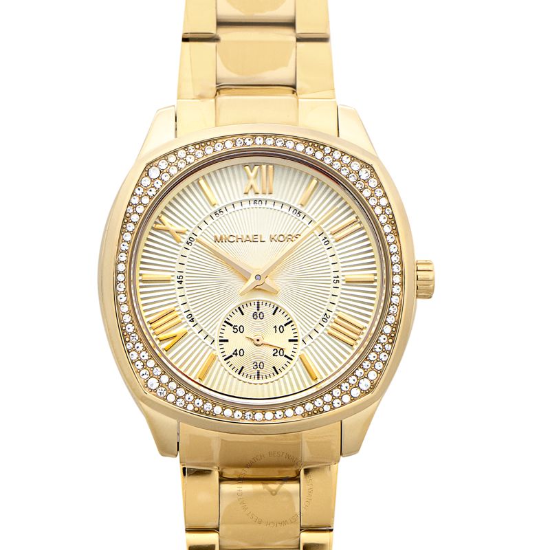 Michael Kors Quartz Gold Dial Stainless Steel Ladies Watch