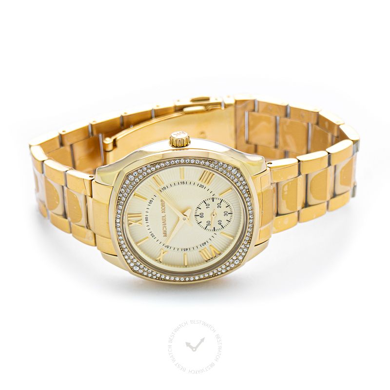 Michael Kors Quartz Gold Dial Stainless Steel Ladies Watch