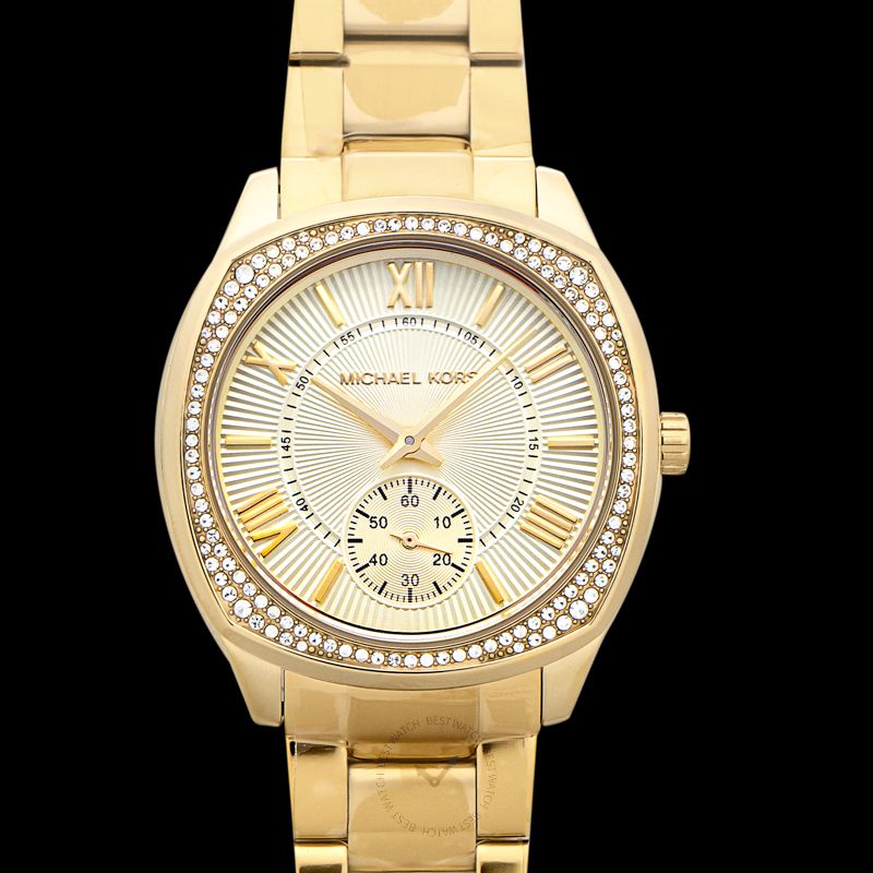 Michael Kors Quartz Gold Dial Stainless Steel Ladies Watch