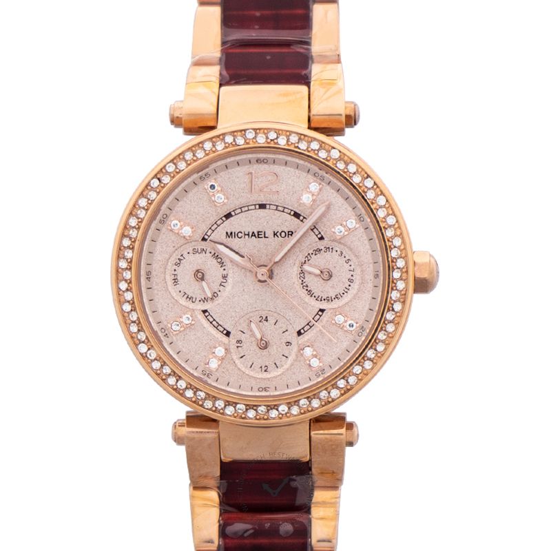 Michael Kors MICHAEL KORS Mini Parker Multi-Function Rose Dial Ladies Watch