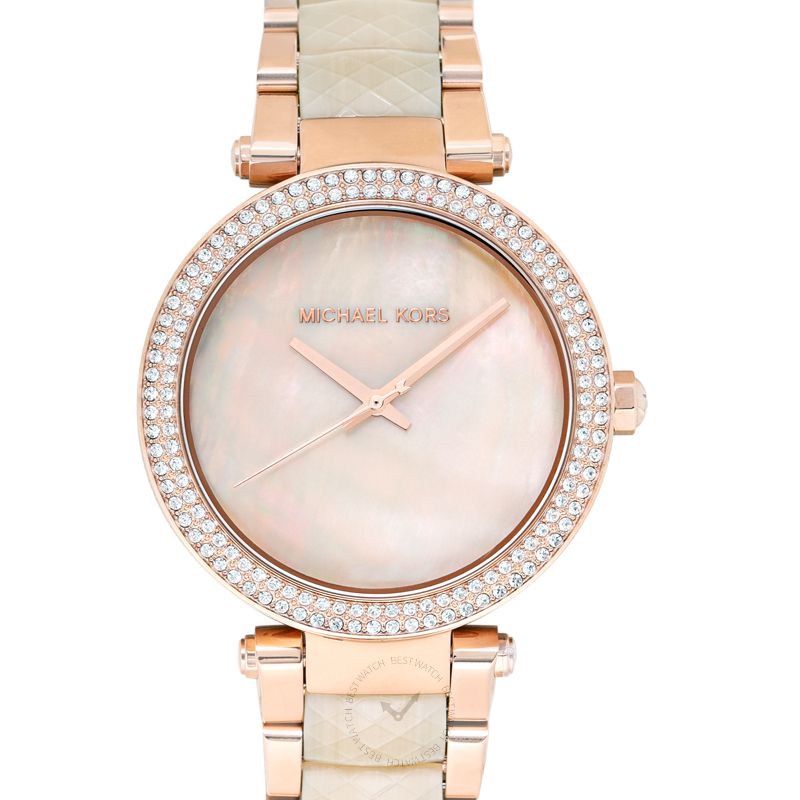 Michael Kors Parker Quartz Pink Mother of Pearl Dial Stainless Steel Ladies Watch