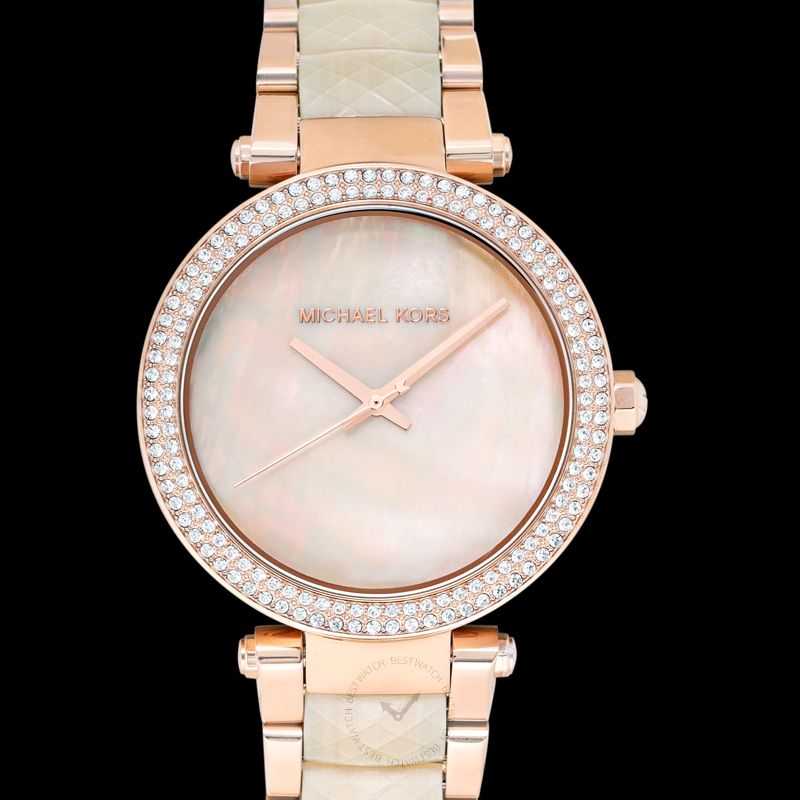 Michael Kors Parker Quartz Pink Mother of Pearl Dial Stainless Steel Ladies Watch