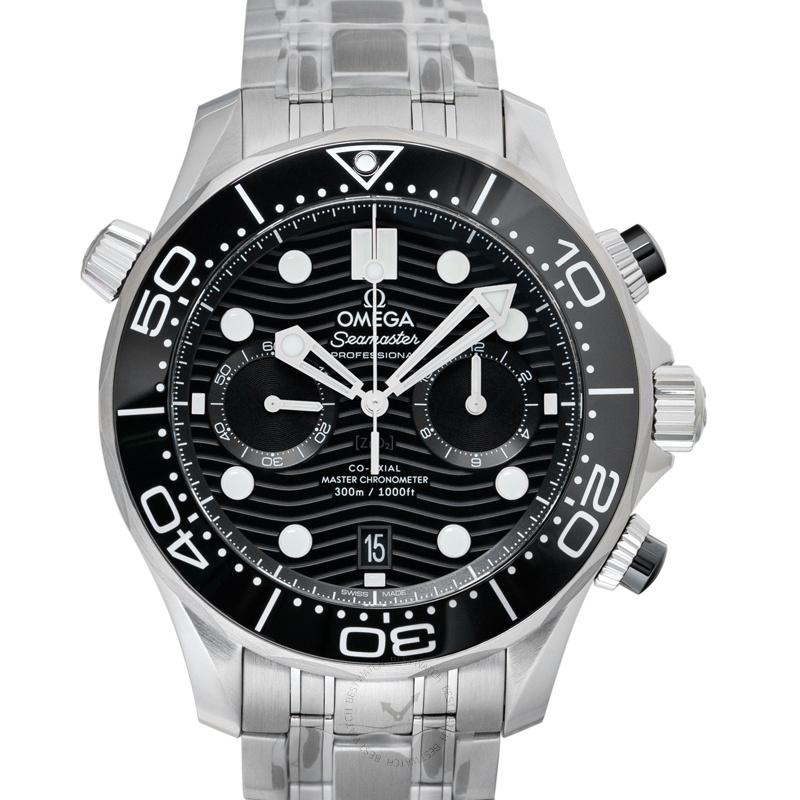 Omega Seamaster Diver 300m Co-Axial Master Chronometer Chronograph 44mm Automatic Black Dial Steel Men's Watch