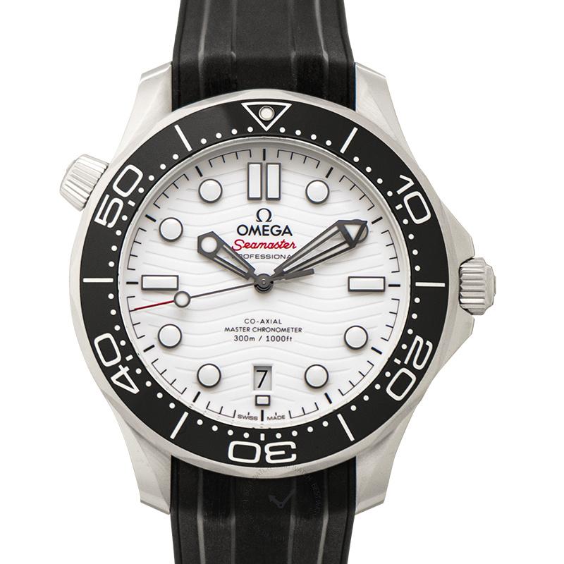 Omega Seamaster Diver 300m Co-Axial Master Chronometer 42mm Automatic White Dial Steel Mens Watch