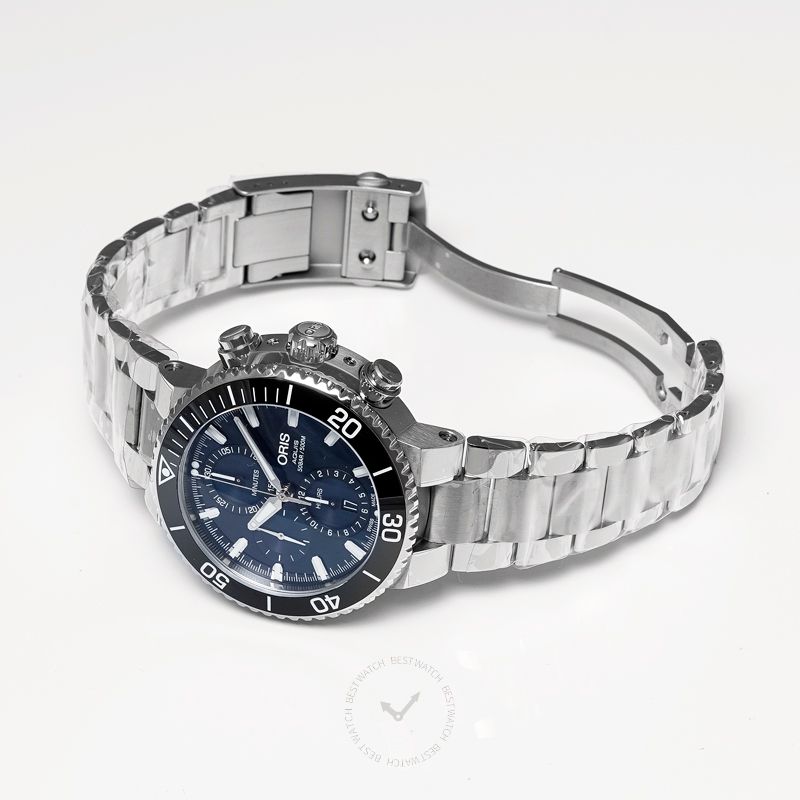 Oris Aquis Chronograph Automatic Blue Dial Bracelet Men's Watch