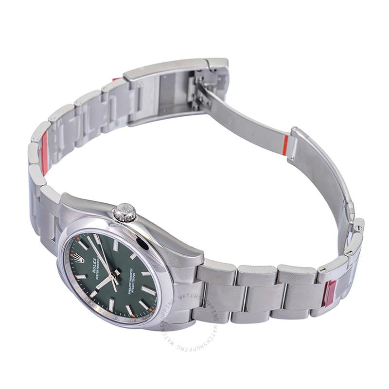 Rolex Oyster Perpetual 34 Green Olive Dial Stainless Steel Bracelet Automatic Unisex Watch