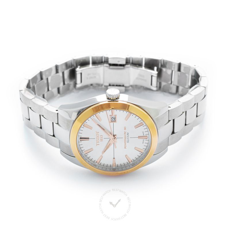 TISSOTT-Gold Automatic Silver Dial Stainless Steel Men's Watch