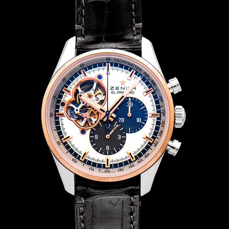 Zenith El Primero Auto Chronograph 18kt Rose gold & stainless steel case Men's Watch