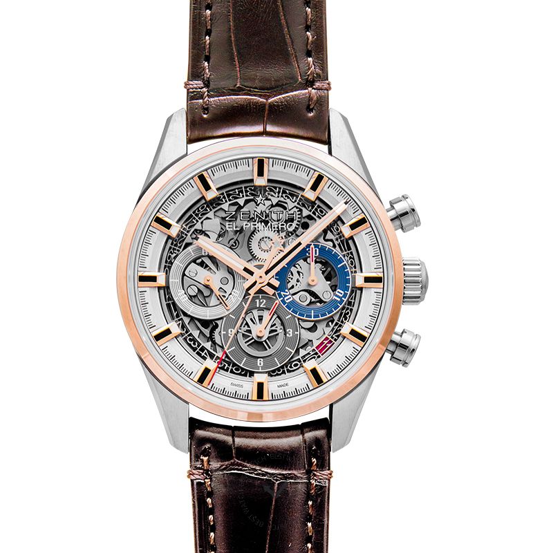 Zenith El Primero Chronomaster Full Open 38 Stainless Steel / Rose Gold / Alligator