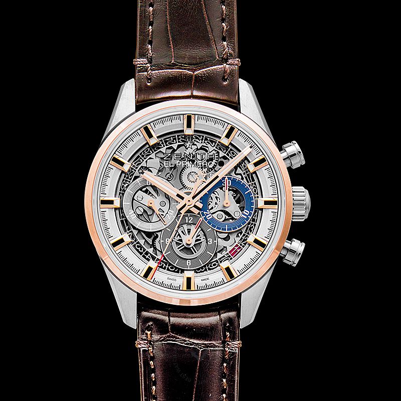 Zenith El Primero Chronomaster Full Open 38 Stainless Steel / Rose Gold / Alligator