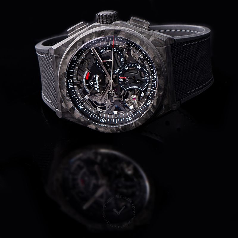 Zenith Defy Black Carbon Automatic Skeleton Dial Men's Watch