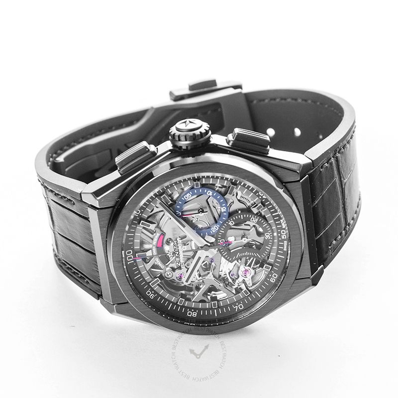 Zenith Defy El Primero 21 Black Ceramic / Skeleton / Alligator